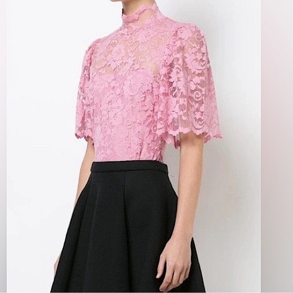 Ganni Lace BodySuit in pink Sz 38/ Sz M - Picture 2 of 10